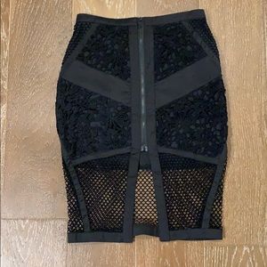 Black skirt with lace detail